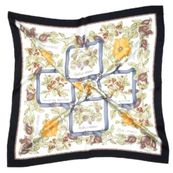 FOULARD IN SETA 90 NERO La rosa canina