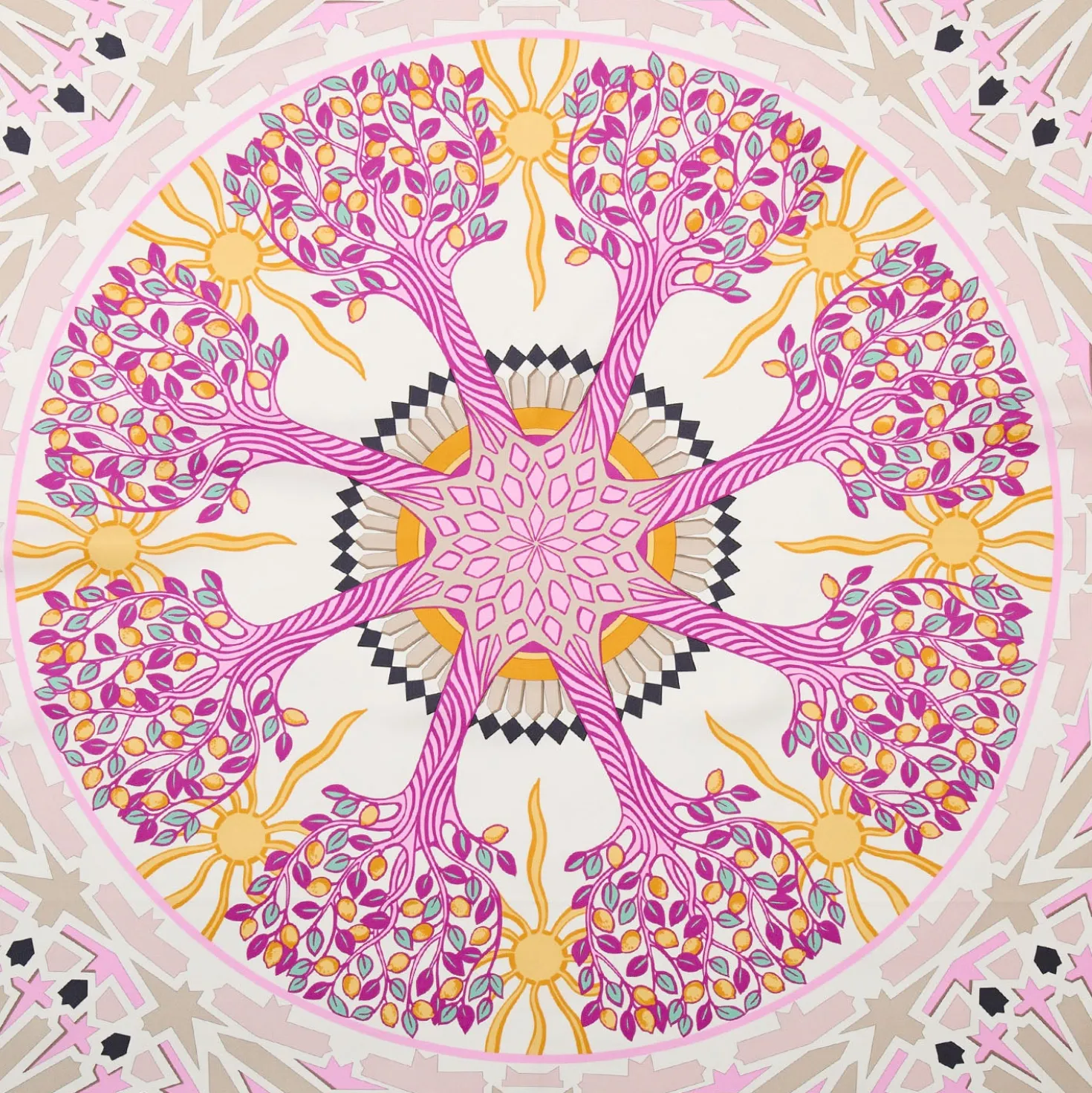 FOULARD IN SETA 90 NERO Mosaico