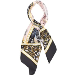 FOULARD IN SETA NERO Napoli terra mia