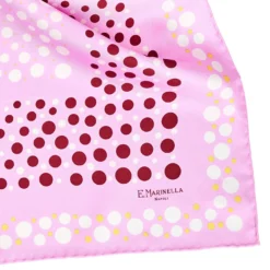 FOULARD IN SETA 65 ROSA Eleganza a pois