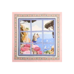 FOULARD IN SETA 90 ROSA I faraglioni di capri