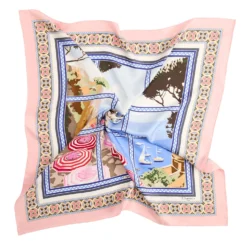 FOULARD IN SETA 90 ROSA I faraglioni di capri