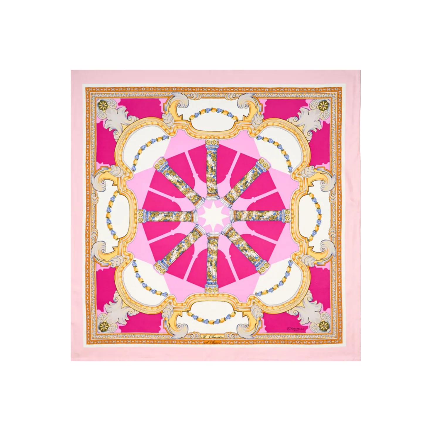 FOULARD IN SETA 90 ROSA Il chiostro di santa chiara