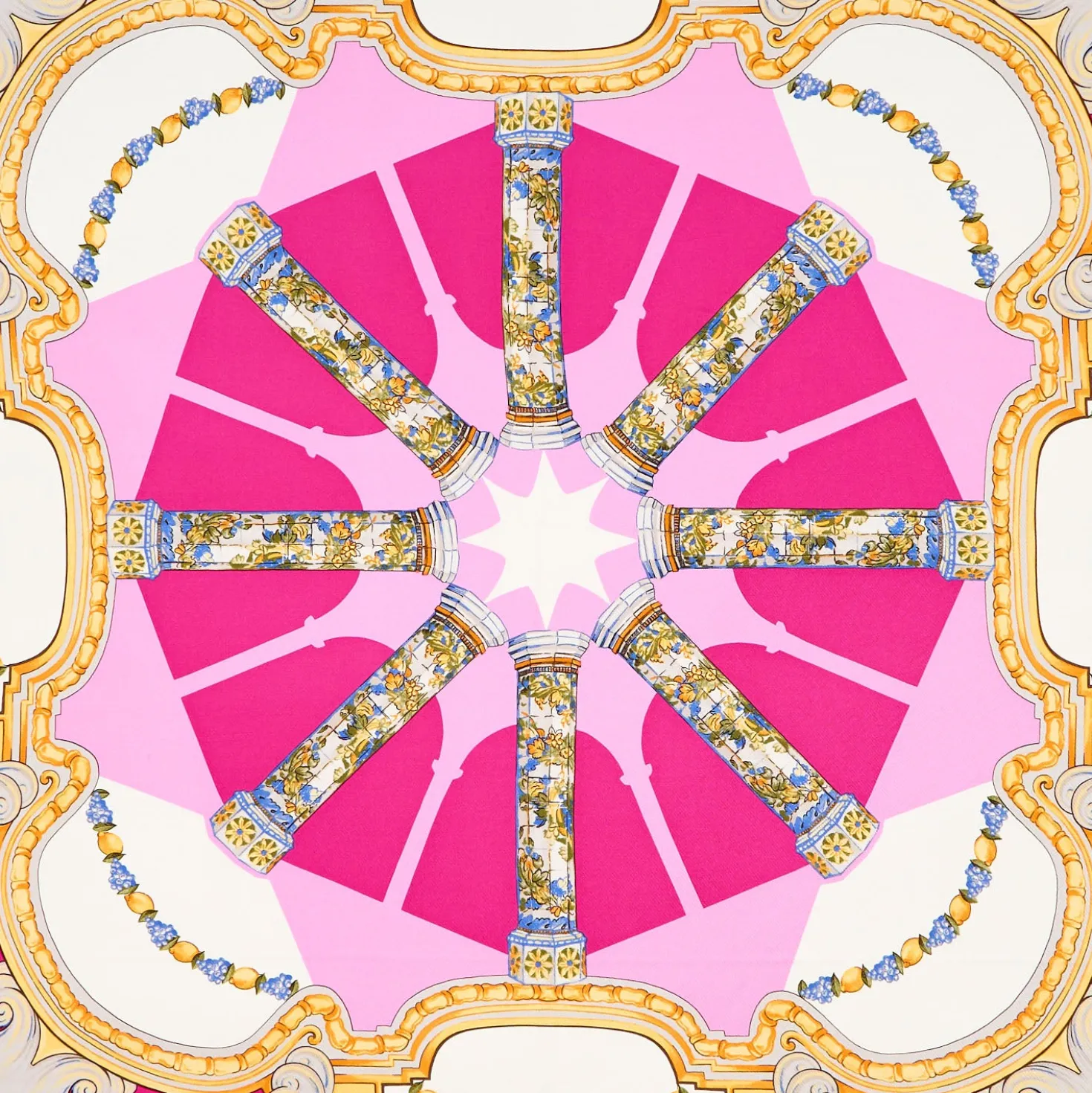 FOULARD IN SETA 90 ROSA Il chiostro di santa chiara