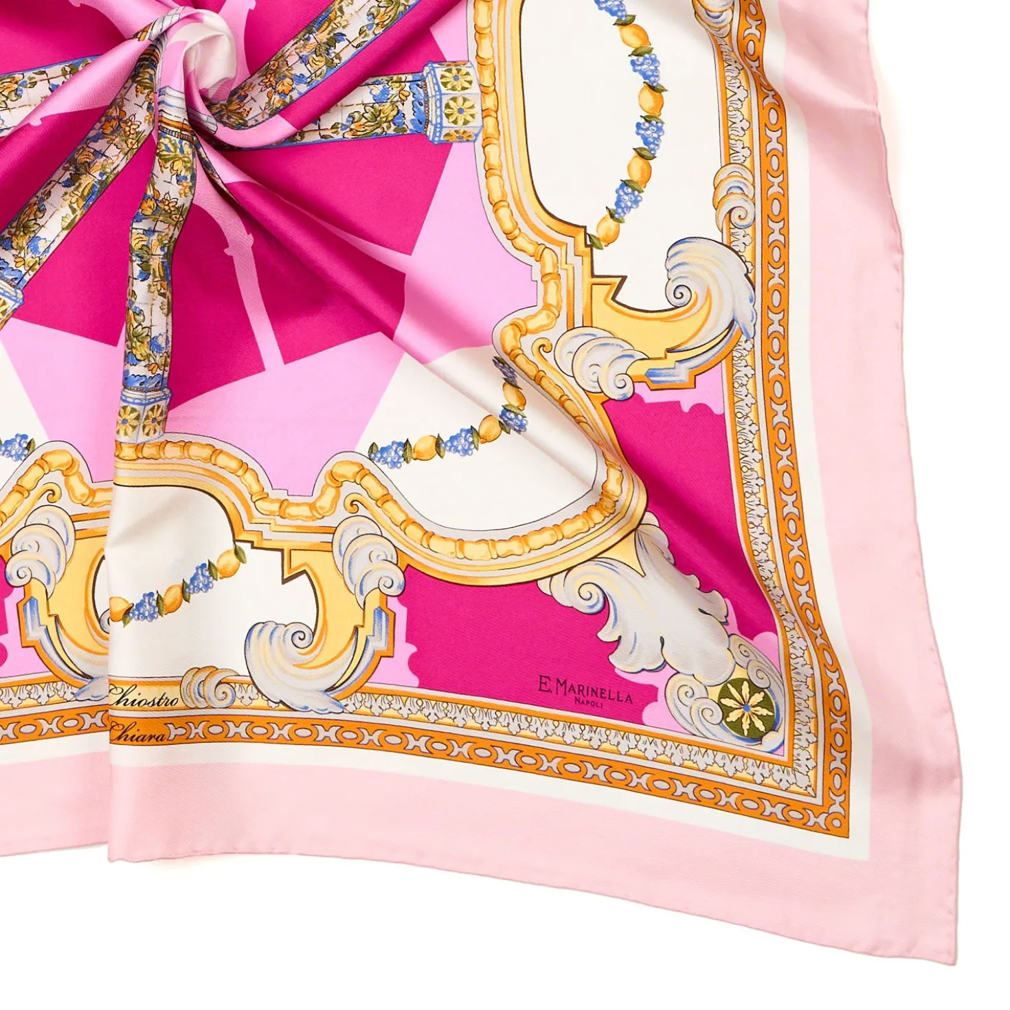 FOULARD IN SETA 90 ROSA Il chiostro di santa chiara