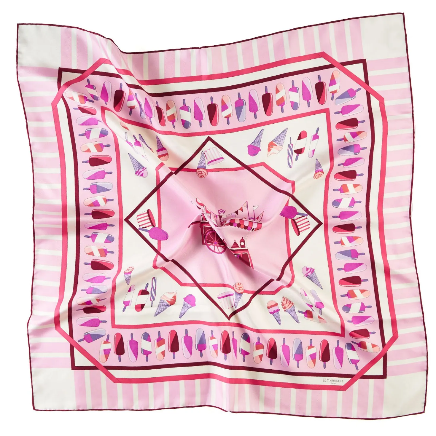 FOULARD IN SETA 90 ROSA La gelateria