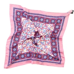 FOULARD IN SETA 90 ROSA Maiolica mediterranea