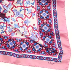 FOULARD IN SETA 90 ROSA Maiolica mediterranea