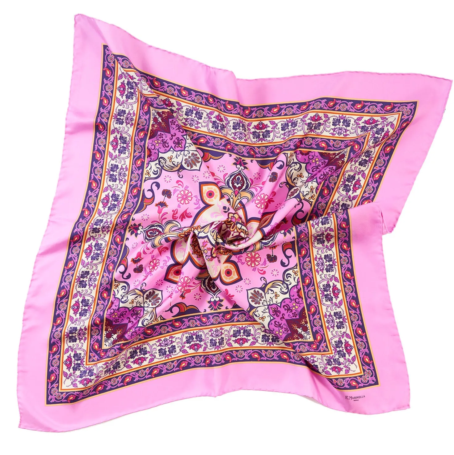 FOULARD IN SETA 90 ROSA Mediterranean vibes
