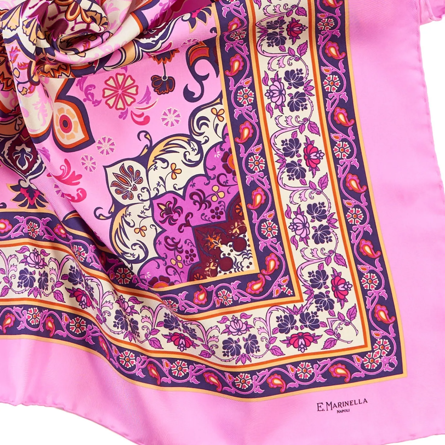 FOULARD IN SETA 90 ROSA Mediterranean vibes