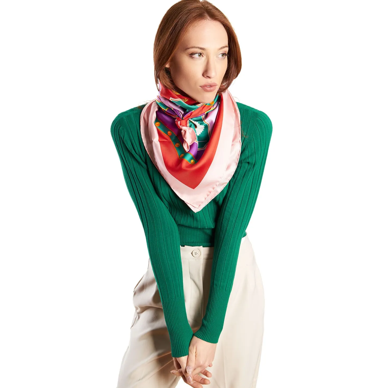 FOULARD IN SETA 90 ROSA Orange vibes
