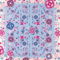 FOULARD IN SETA 90 ROSA World of archivio flowers 1961