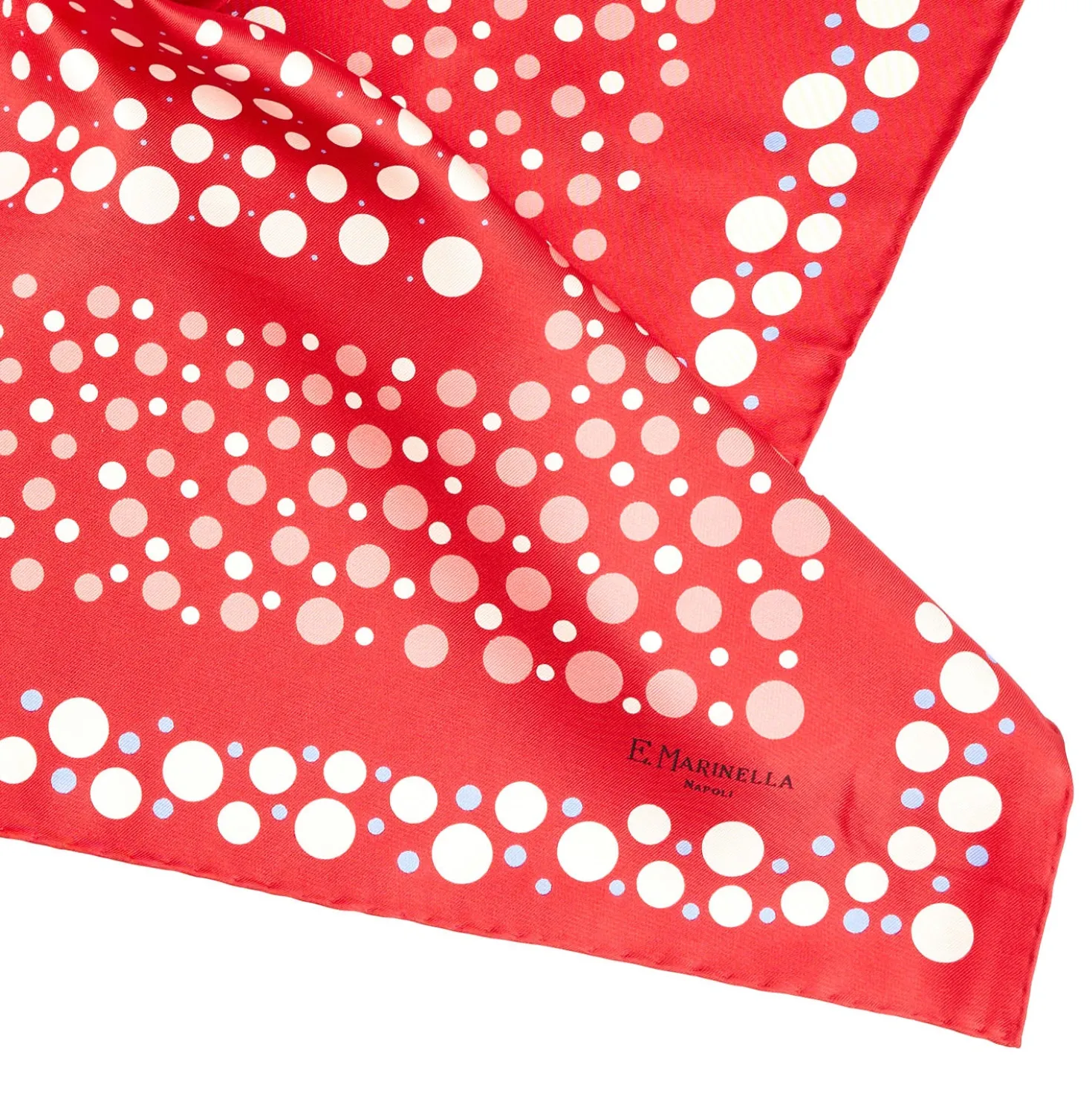 FOULARD IN SETA 65 ROSSO Eleganza a pois