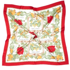 FOULARD IN SETA 90 ROSSO La rosa canina