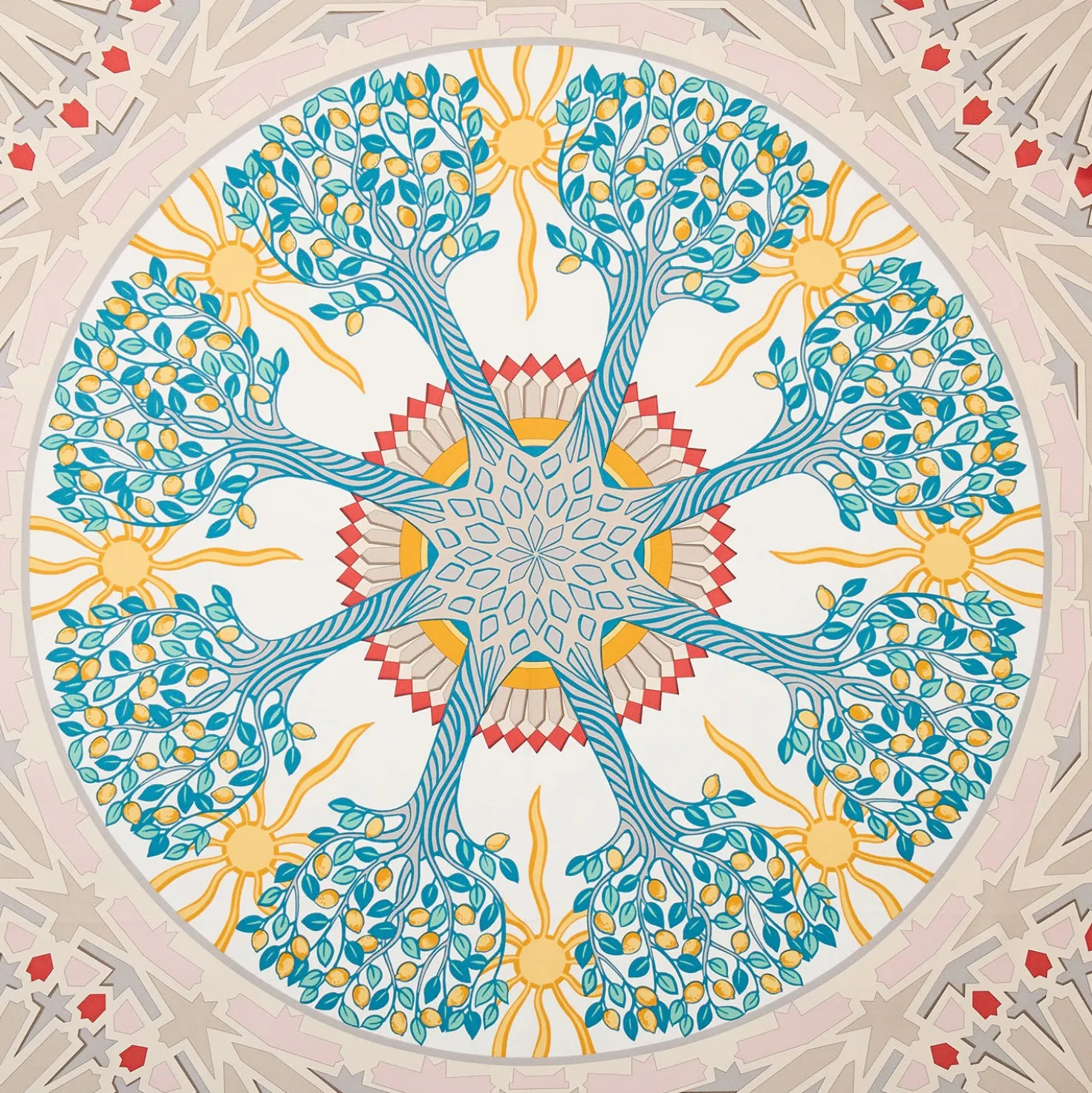 FOULARD IN SETA 90 ROSSO Mosaico