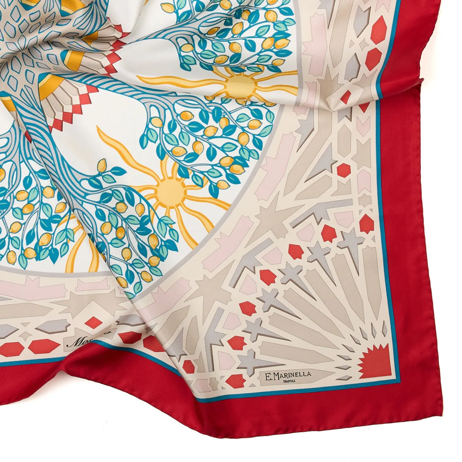 FOULARD IN SETA 90 ROSSO Mosaico