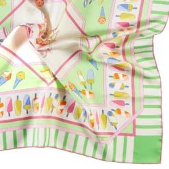 FOULARD IN SETA 90 VERDE CHIARO La gelateria