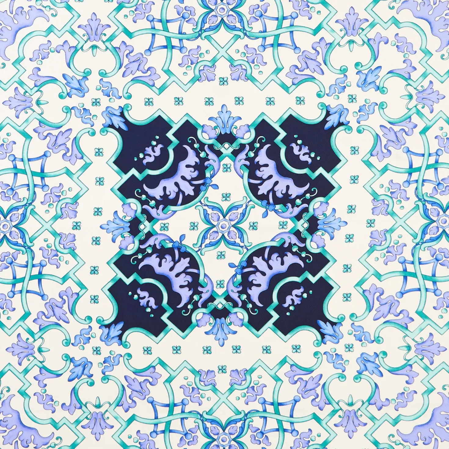 FOULARD IN SETA 90 VERDE CHIARO Maiolica mediterranea
