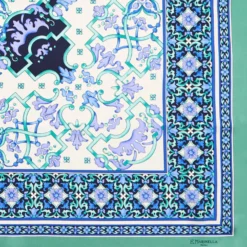 FOULARD IN SETA 90 VERDE CHIARO Maiolica mediterranea