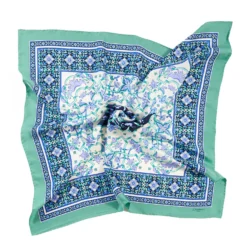 FOULARD IN SETA 90 VERDE CHIARO Maiolica mediterranea