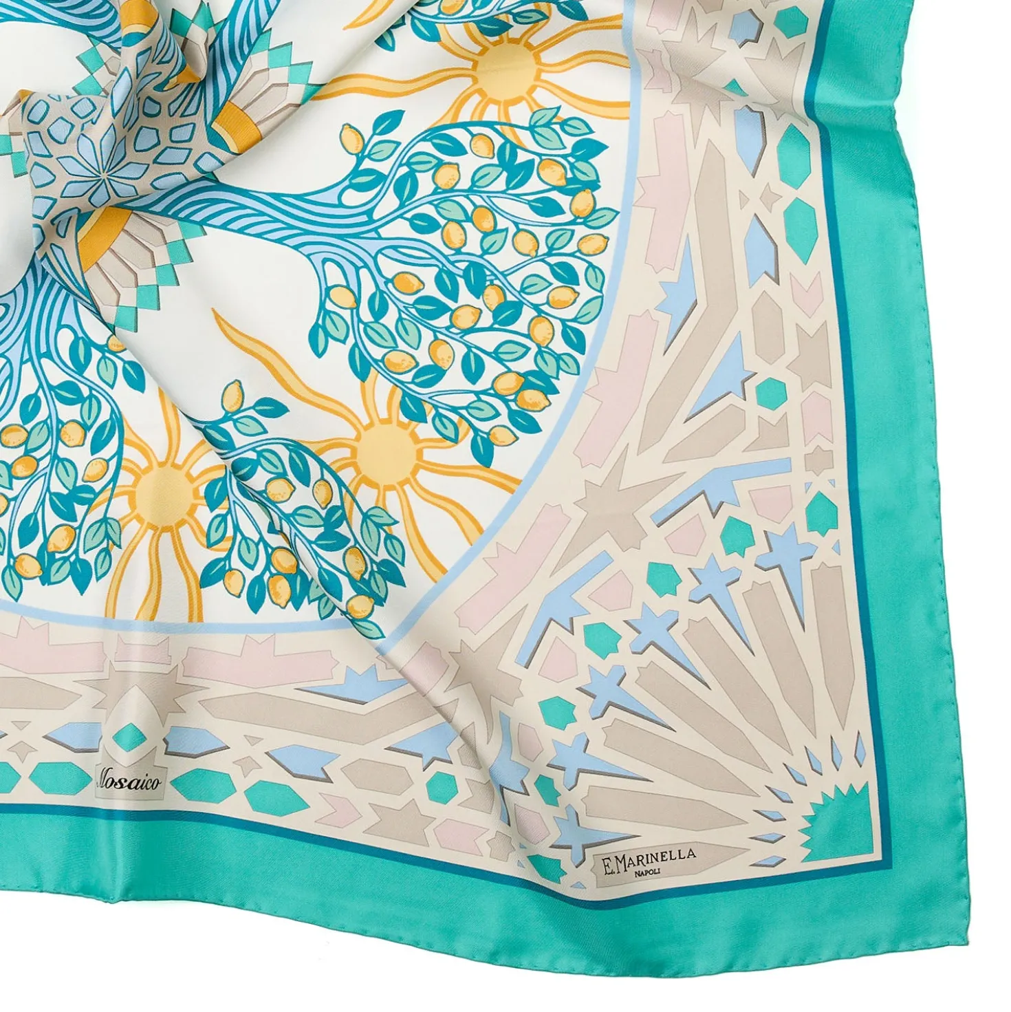 FOULARD IN SETA 90 VERDE Mosaico
