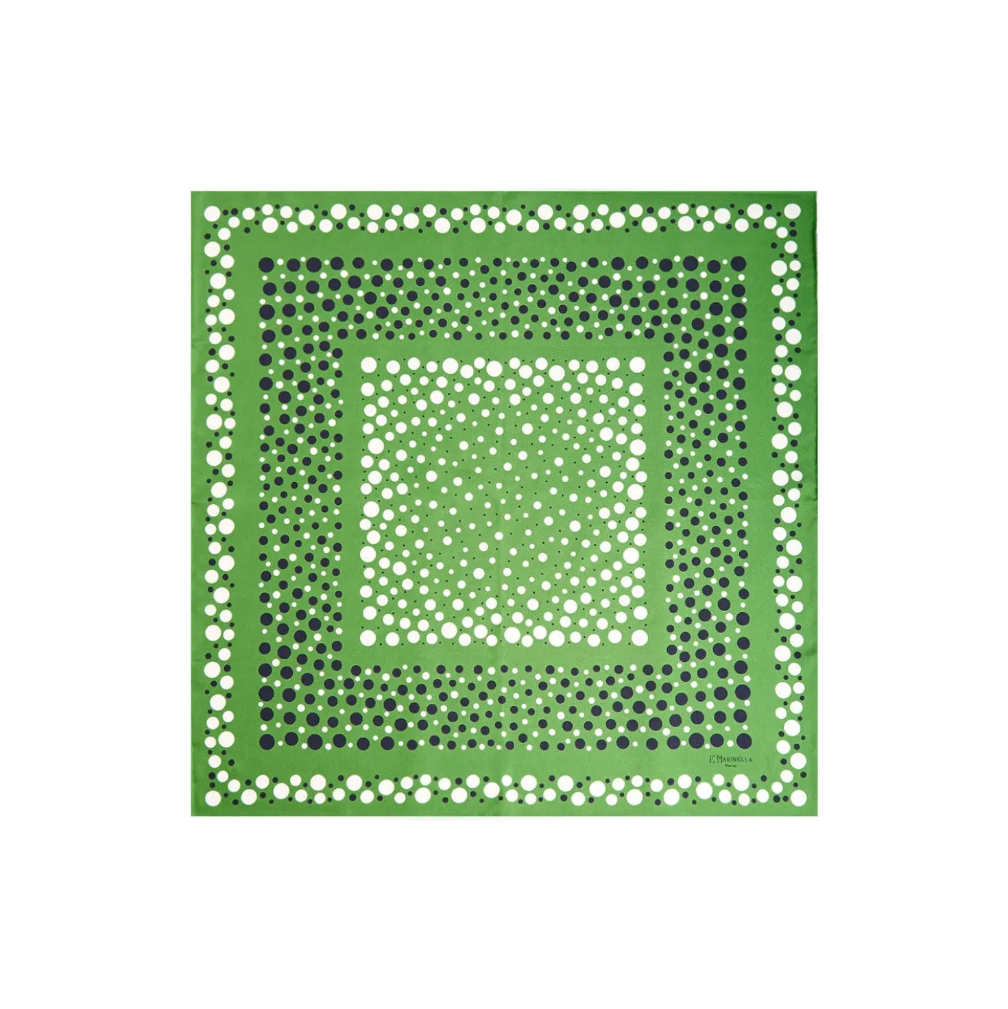 FOULARD IN SETA 65 VERDE OLIVA Eleganza a pois