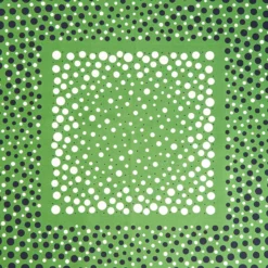 FOULARD IN SETA 65 VERDE OLIVA Eleganza a pois