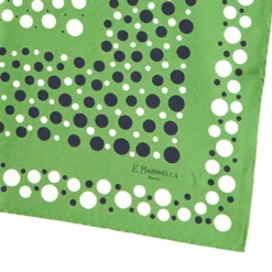 FOULARD IN SETA 65 VERDE OLIVA Eleganza a pois