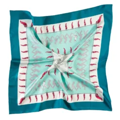 FOULARD IN SETA 90 VERDE Pulcinella portafortuna