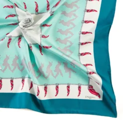 FOULARD IN SETA 90 VERDE Pulcinella portafortuna