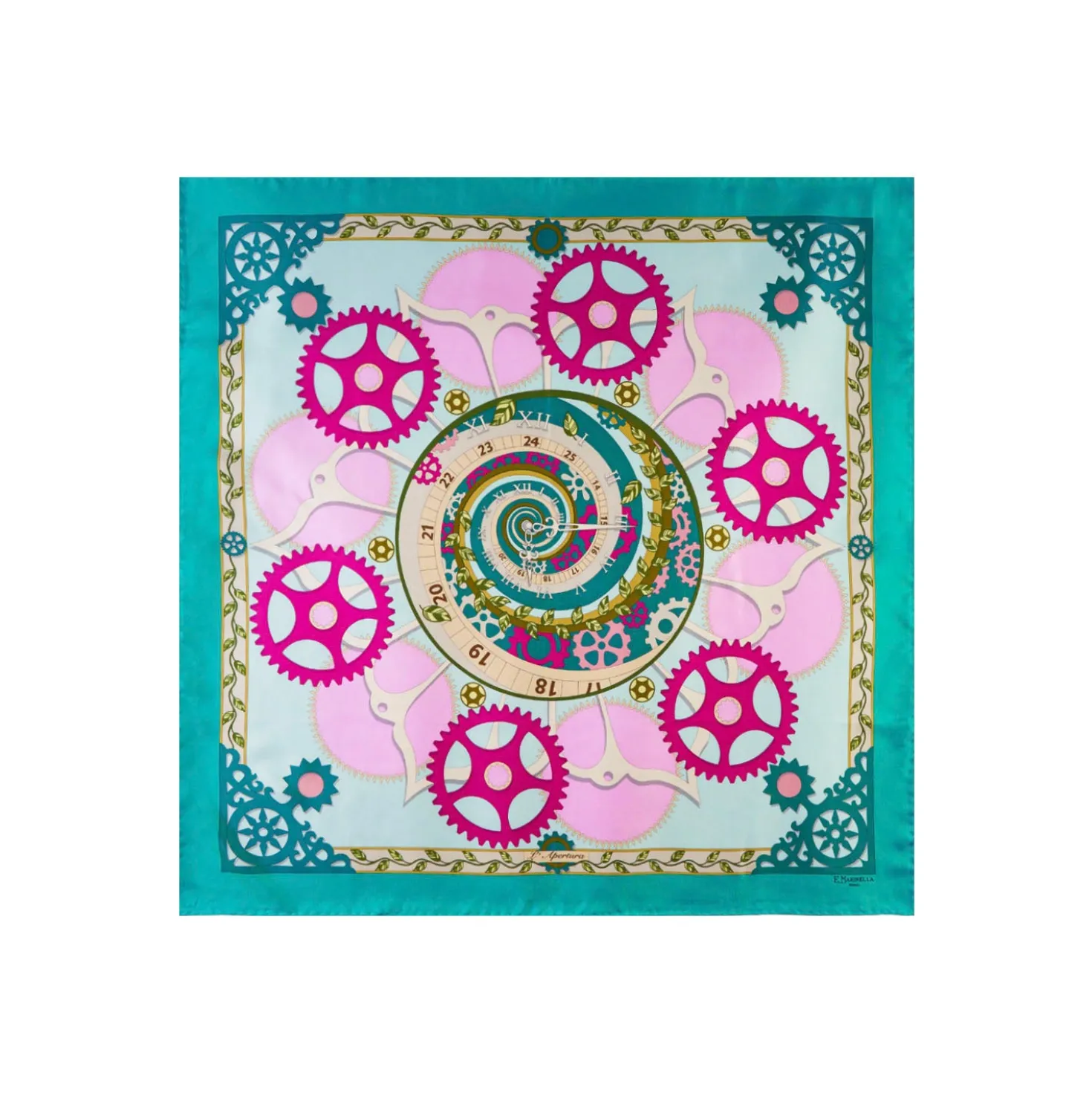 FOULARD IN SETA 90 VERDE Timeless morning