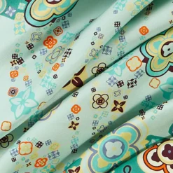 FOULARD IN SETA 90 VERDE World of archivio flowers 1961