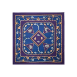 FOULARD IN SETA 90 VIOLA Elefanti portafortuna