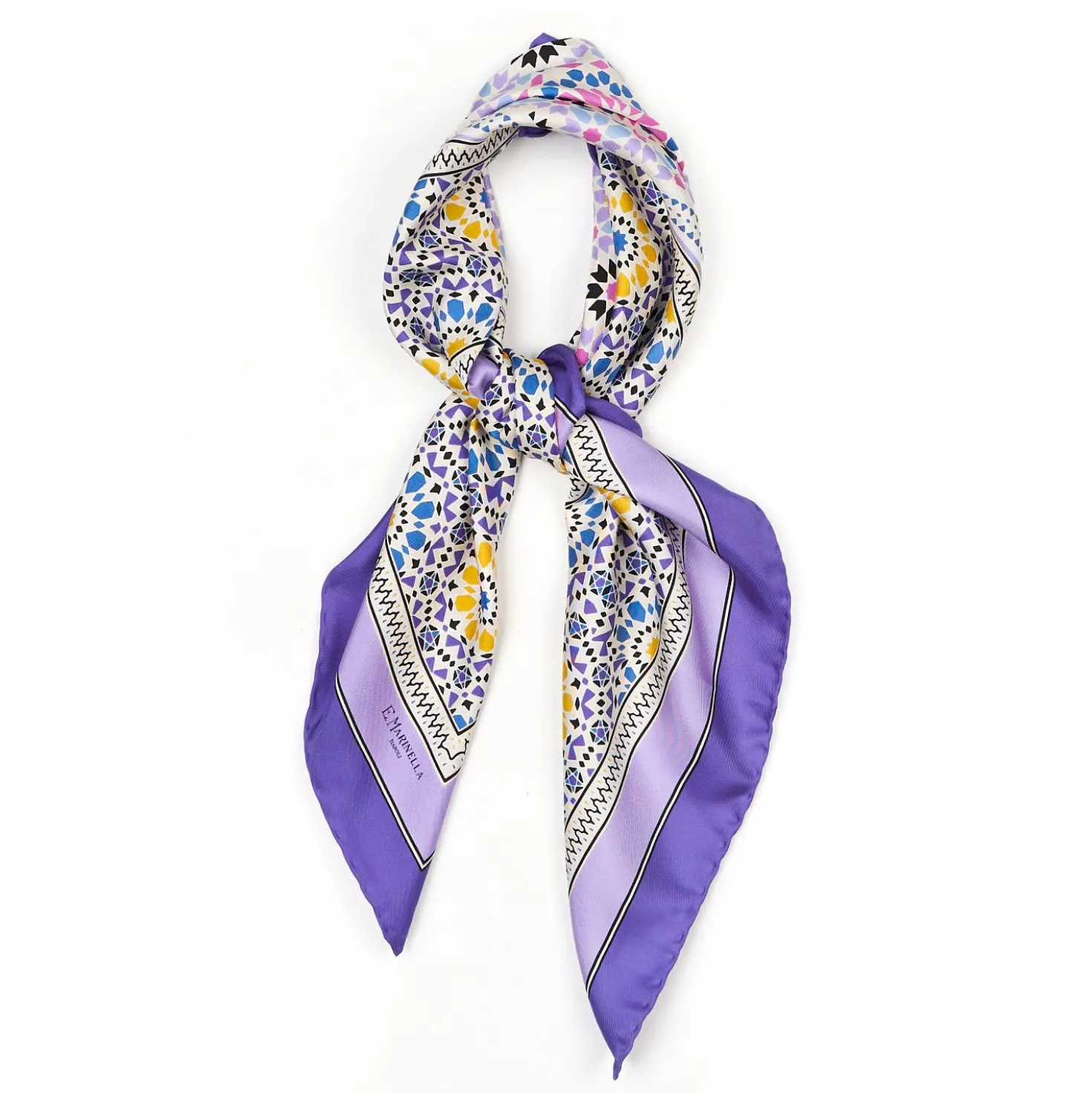 FOULARD IN SETA 90 VIOLA Mosaico
