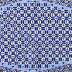 FOULARD ROMBO IN SETA AZZURRO Microfantasia fiore