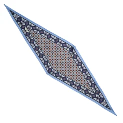 FOULARD ROMBO IN SETA AZZURRO Microfantasia fiore