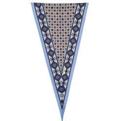 FOULARD ROMBO IN SETA AZZURRO Microfantasia fiore