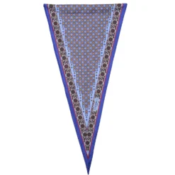 FOULARD ROMBO IN SETA AZZURRO POLVERE Microfantasia fiore