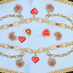 FOULARD ROMBO IN SETA AZZURRO Collezione san valentino