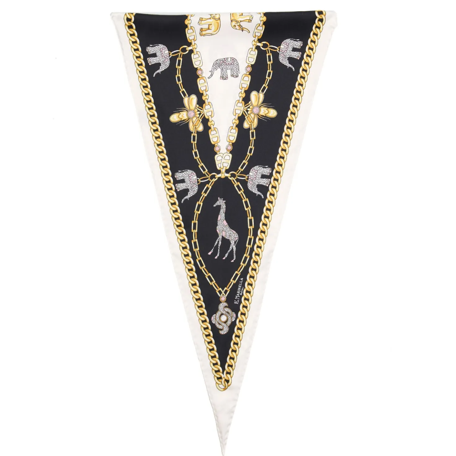 FOULARD ROMBO IN SETA BIANCO Collezione lucky charm