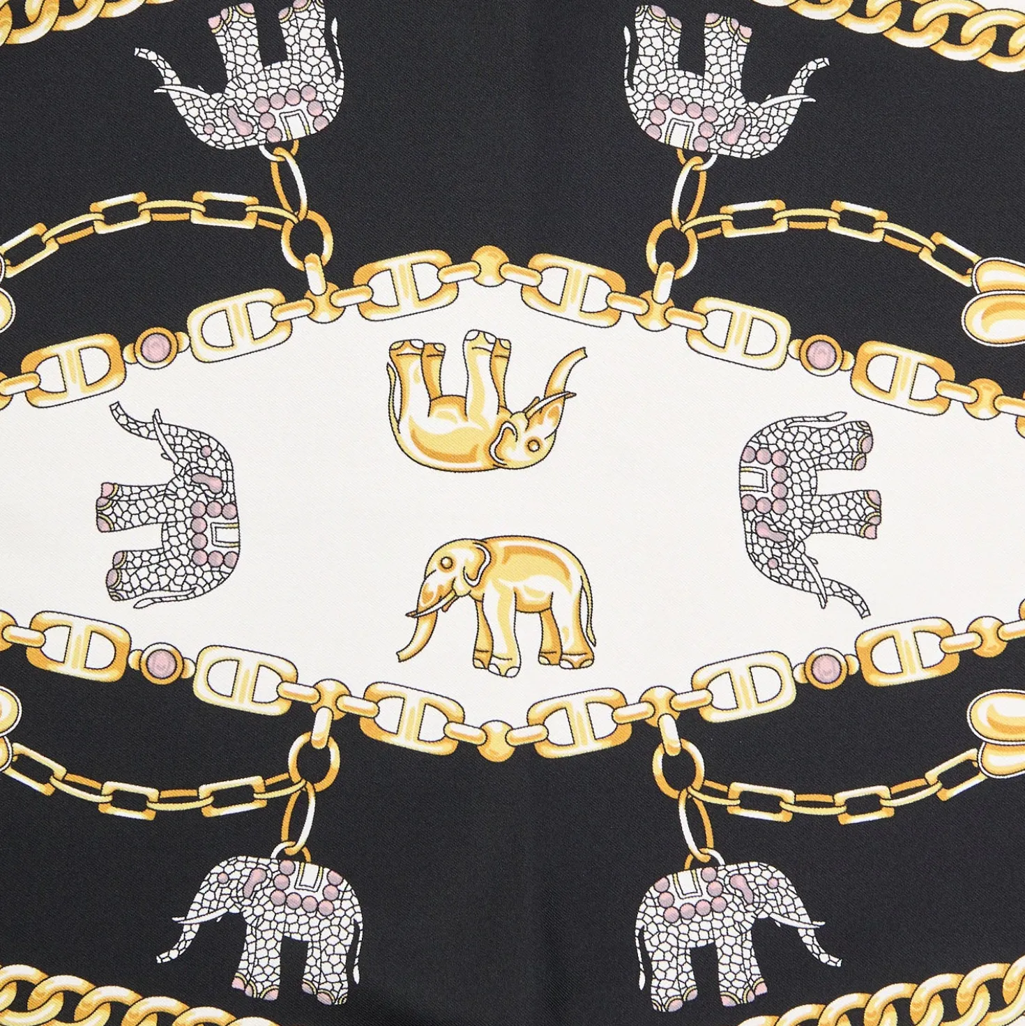 FOULARD ROMBO IN SETA BIANCO Collezione lucky charm