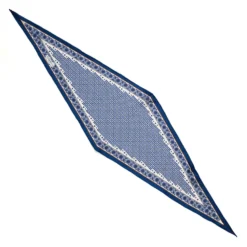 FOULARD ROMBO IN SETA BIANCO Microfantasia fiore