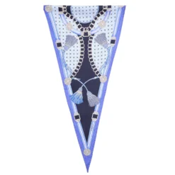 FOULARD ROMBO IN SETA BLU Collezione lucky charm