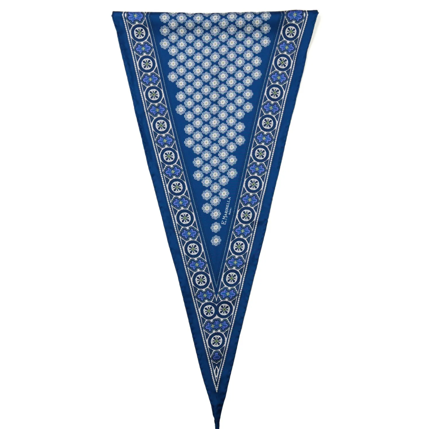 FOULARD ROMBO IN SETA BLUETTE Microfantasia fiore