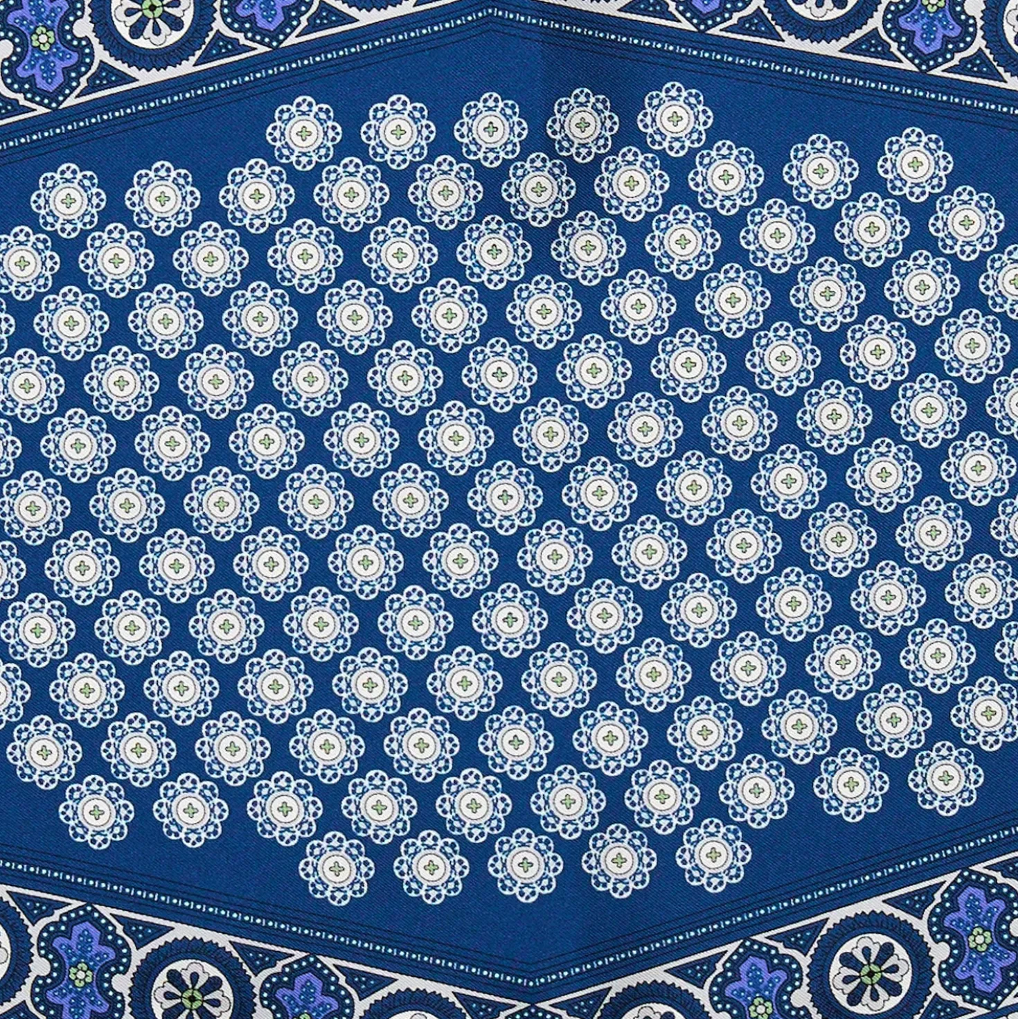 FOULARD ROMBO IN SETA BLUETTE Microfantasia fiore