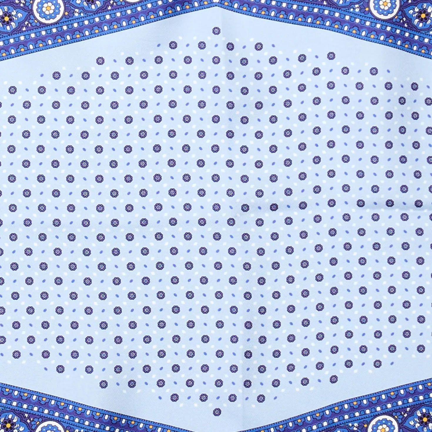 FOULARD ROMBO IN SETA BLU Microfantasia fiore