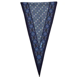 FOULARD ROMBO IN SETA BLU SCURO Microfantasia fiore
