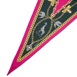 FOULARD ROMBO IN SETA FUCSIA Collezione lucky charm