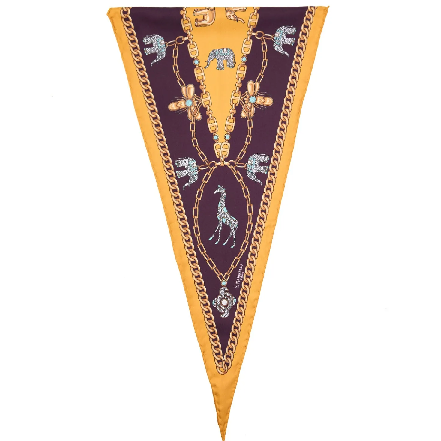 FOULARD ROMBO IN SETA GIALLO Collezione lucky charm