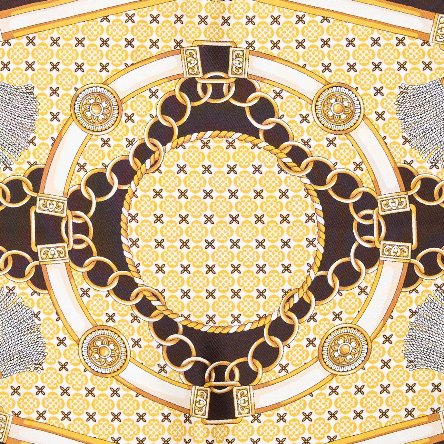 FOULARD ROMBO IN SETA MARRONE SCURO Collezione lucky charm